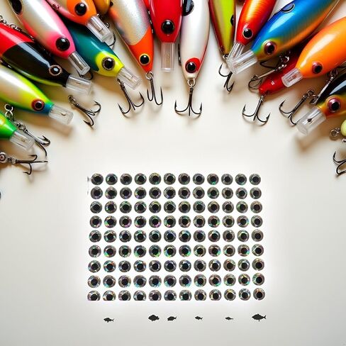 300 Pcs 6mm 3D Soft Holographic Fishing Lure Jig Fly Tying Material Craft Doll DIY Eyes Fishing Fly Tying Materials in Saudi Arabia