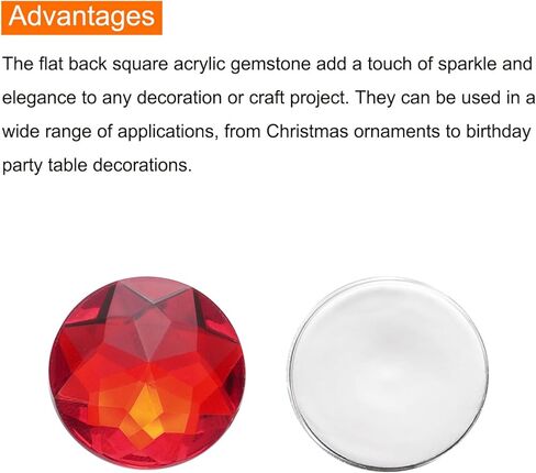 MECCANIXITY Flat Back Round Acrylic Rhinestones,25mm Red Flatback Crystal Rhinestones for Crafts Clothes Shoes DIY Decoration Gifts 25Pcs in Saudi Arabia