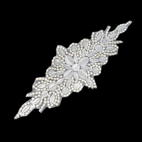 1PCS Bling Rhinestone Applique Patches Elegant Faux Crystal Flower Patches Colorful Wedding Dress Belt Embellishment for Women Bridal in Saudi Arabia
