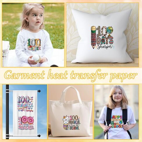 100 Days of School Iron-on Transfers, 20 PCS DTF Transfers Ready to Press, School Life Heat Transfer Vinyl Decals for T-Shirts, Bags, Pillows, DIY Crafts in Saudi Arabia