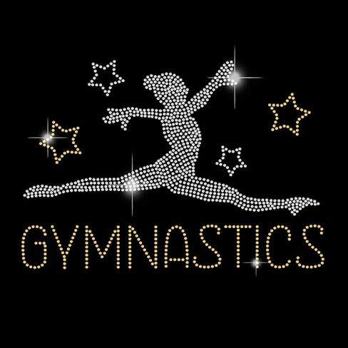 SUPERDANT Gymnastic Iron on Rhinestones for Clothes Gymnastics Girl Crystal Heat Transfer Stickers Iron on Decals Rhinestone Patches for Gymnasts T-Shirt Clothing Hoodie Jackets DIY Art Craft Gifts in Saudi Arabia