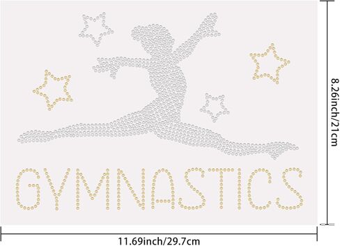SUPERDANT Gymnastic Iron on Rhinestones for Clothes Gymnastics Girl Crystal Heat Transfer Stickers Iron on Decals Rhinestone Patches for Gymnasts T-Shirt Clothing Hoodie Jackets DIY Art Craft Gifts in Saudi Arabia
