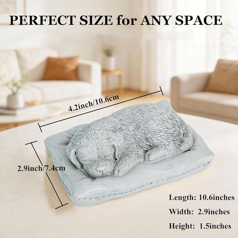 تماثيل للكلاب، هدايا لمحبي الكلاب، هدايا تذكارية للكلاب لفقدان الكلب، تمثال ديكور للكلاب من الراتنج للمنزل، الرف، مكتب المكتب، ديكورات غرفة المعيشة. (رمادي) in Kuwait