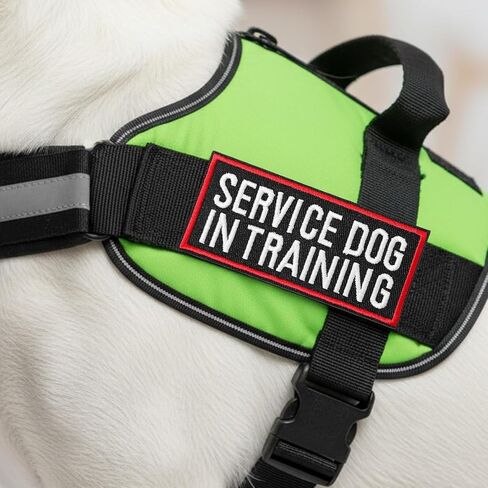 2 PCS Service Dog in Training Patches, Black Service Dog Patch with Hook and Loop, Red Border Pet Vest Patch for in Training Dogs and Emotional Support Dogs in Saudi Arabia