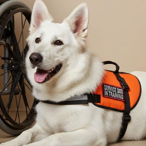 2 PCS Service Dog in Training Patches, Black Service Dog Patch with Hook and Loop, Red Border Pet Vest Patch for in Training Dogs and Emotional Support Dogs in Saudi Arabia