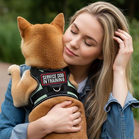 2 PCS Service Dog in Training Patches, Black Service Dog Patch with Hook and Loop, Red Border Pet Vest Patch for in Training Dogs and Emotional Support Dogs in Saudi Arabia
