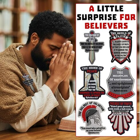 6 Pcs Christian Armor of God Patches 4 Inch Embroidery Christians Patches with Bible Verse Sew on Iron on for Men Women Faith Clothes Backpacks Hats Jeans Bags in Saudi Arabia