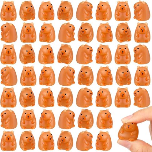 Civaner 60 Pcs Tiny Mochi Squeeze Toys Mini Capybara Toys Mini Mochi Party Favors Kawaii Fidget Stress Relief Toy for Classroom Prizes Birthday Party Gifts Office Goodie Bag Stuffers in Saudi Arabia