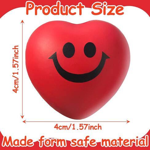 36 Pieces Valentines Day Heart Shaped Stress Balls Valentines Day Smile Face Crafts Funny Mini Foam Balls for School Carnival Reward Party Favors Decorations Present Bag Fillers, Red, Pink, Purple in Saudi Arabia