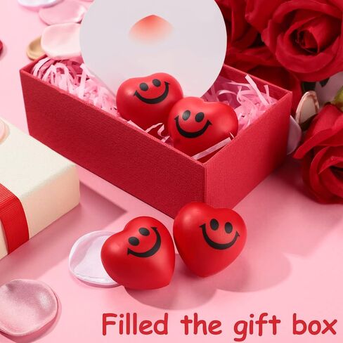 36 Pieces Valentines Day Heart Shaped Stress Balls Valentines Day Smile Face Crafts Funny Mini Foam Balls for School Carnival Reward Party Favors Decorations Present Bag Fillers, Red, Pink, Purple in Saudi Arabia