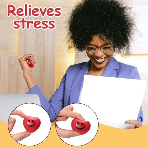 36 Pieces Valentines Day Heart Shaped Stress Balls Valentines Day Smile Face Crafts Funny Mini Foam Balls for School Carnival Reward Party Favors Decorations Present Bag Fillers, Red, Pink, Purple in Saudi Arabia
