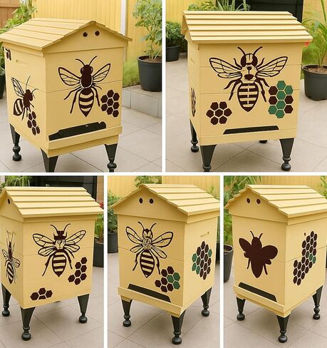 Honeycomb Stencil, 12 Pcs Bee Stencil for Painting on Wood Tile Paper Fabric Floor Wall DIY Crafts Drawing in Saudi Arabia