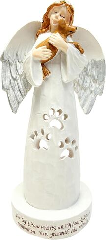 Pet Memorial Gifts for Loss of Dog, Resin Angel Statues, Pet Memorial Candle Holder, Sympathy & Remembrance Gift for Pet Loss in Saudi Arabia