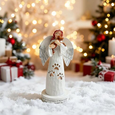 Pet Memorial Gifts for Loss of Dog, Resin Angel Statues, Pet Memorial Candle Holder, Sympathy & Remembrance Gift for Pet Loss in Saudi Arabia