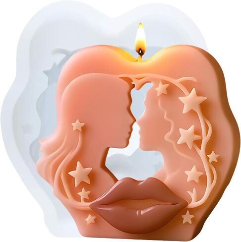 Lip Rose Candle Silicone Mold Rose Flower Resin Casting Molds for Candles Making Aromatherapy Candles Wax Polymer Clay Home Decoration in Kuwait