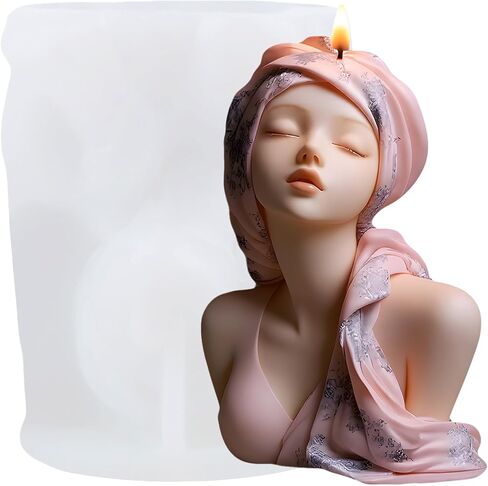 Braid Girl Candle Molds Fairy Girl Silicone Candle Mold for Candles Making Aromatherapy Candles Wax Polymer Clay Home Decoration in Kuwait