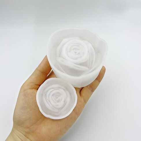 2Pcs 3D Rose Mold Flower Silicone Molds for Candles Rose Candle Mold for Candle Making Soaps Making Plaster Polymer Clay Resin Casting DIY Mould in Saudi Arabia