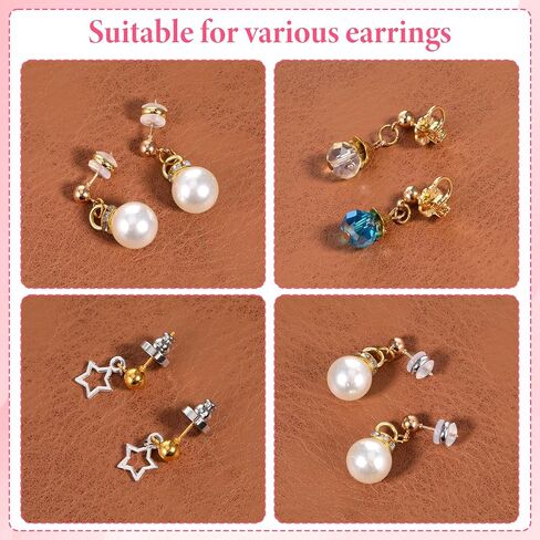 6 Pairs Earring Backs for Heavy Earrings Earring Backs for Droopy Ear Earrings Lifter Back Replacements Secure Locking Ear Supports for Studs Gold and Silver Flat in Saudi Arabia