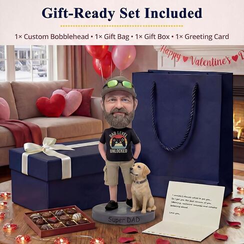 Mybobbbleheadsshop Super Dad Custom Bobblehead from Photo Handmade Figurine Personalized Gift for Dad or Husband Valentine’s Day Birthday & Anniversary in Saudi Arabia