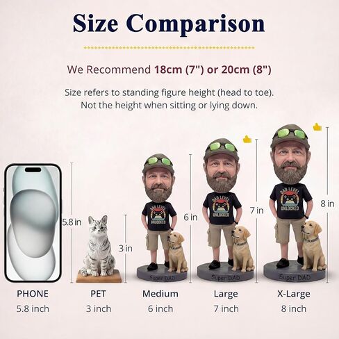 Mybobbbleheadsshop Super Dad Custom Bobblehead from Photo Handmade Figurine Personalized Gift for Dad or Husband Valentine’s Day Birthday & Anniversary in Saudi Arabia