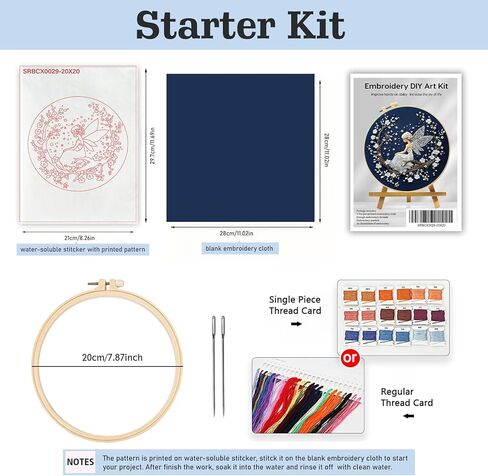 JOZYSH Charming Flower Fairy Patterns Water Soluble Embroidery Kits Patterns for Beginners,DIY Needlepoint Everything is Fine,by Step Instructions and Video Tutorial, Embroidery for Home Ofiice Decor in Kuwait