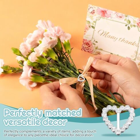90 Pack Small Rhinestone Slide Buckles, Crystal Diamond Metal Belt Ribbon Sliders for Wedding Invitation in Kuwait