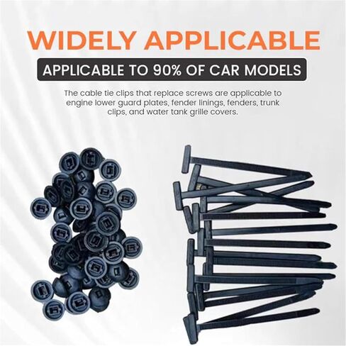 200 Pcs Nylon Universal Cable Tie Buckle Nylon Zip Ties With Pin & Button Heavy Duty Self Lock Car Zipper Clip Plastic Cable Ties Tool Fasteners in Saudi Arabia