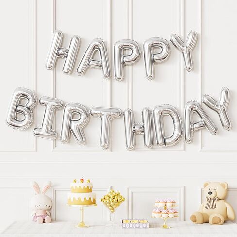 Cream Happy Birthday Balloon Banner, 16 Inch Cream White Happy Birthday Foil Balloons, Neutral Beige Letter Balloons Sign for Women and Girls, HBD Party Decorations, Photo Backdrop Supplies in Saudi Arabia