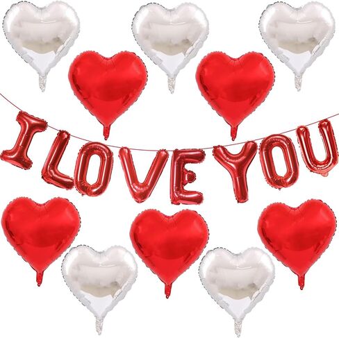 42 Inch Red LOVE Foil Balloons and 18 Inch Red Heart Foil Mylar Balloons for Valentines Party Wedding Decorations in Saudi Arabia