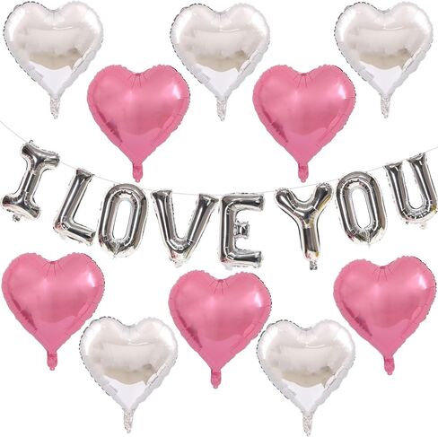 42 Inch Red LOVE Foil Balloons and 18 Inch Red Heart Foil Mylar Balloons for Valentines Party Wedding Decorations in Saudi Arabia