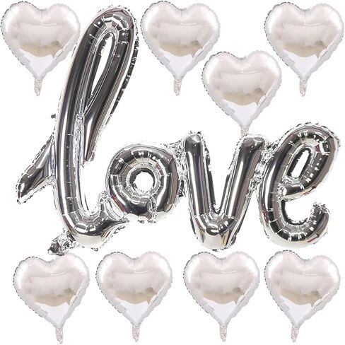 42 Inch Red LOVE Foil Balloons and 18 Inch Red Heart Foil Mylar Balloons for Valentines Party Wedding Decorations in Saudi Arabia