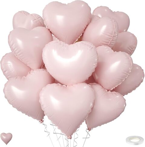 Red Heart Balloons,15Pcs 18Inch Red Heart Shaped Foil Ballons for Valentine's Day Baby Shower Birthday Anniversary Wedding Party Decorations in Saudi Arabia