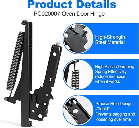 مفصلة باب الفرن PC020007 متوافقة مع Viking EVGIC485 SVGIC305DSI VGIC305 VGIC305DSI VGIC307 EVGIC305 VGIC307DSI VGIC485، استبدل AP5315868 811471 PC020000 مجموعة باب الفرن المفصلي in Kuwait