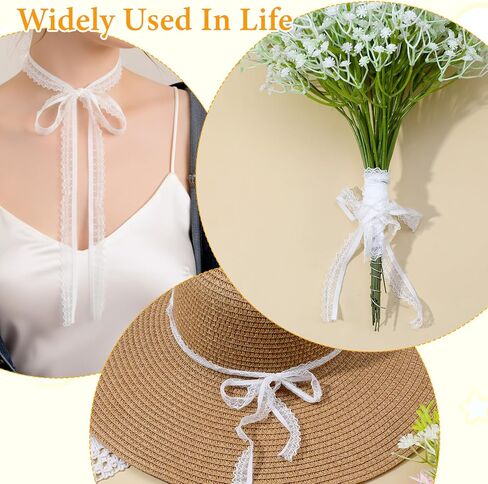 10 Yards Elastic Ribbon, Floral Crochet Wrapping Paper Ribbons Ribbon for Crafts Bridal Wedding Dress Decoration Gift Wrapping in Saudi Arabia