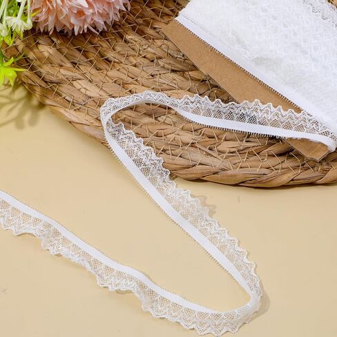 10 Yards Elastic Ribbon, Floral Crochet Wrapping Paper Ribbons Ribbon for Crafts Bridal Wedding Dress Decoration Gift Wrapping in Saudi Arabia