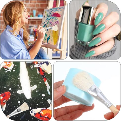 7 Pieces Mop Brush for Acrylic Painting Versatile Blending Brush Glaze Brushes for Pottery Mop Paint Brush with Wooden Handle for Acrylic Watercolor Oil Painting Art Goat Hair Paint Brushes Set in Saudi Arabia