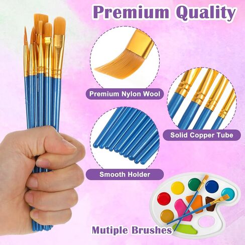 220 Pack Painting Brush Palette Set, 20 Packs of 200 Brushes and 20 Pack Palettes,Nylon Brush Head, Suitable for Oil Watercolor, etc., Perfect Art Painting Set in Saudi Arabia