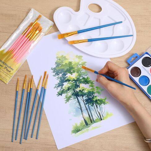 220 Pack Painting Brush Palette Set, 20 Packs of 200 Brushes and 20 Pack Palettes,Nylon Brush Head, Suitable for Oil Watercolor, etc., Perfect Art Painting Set in Saudi Arabia