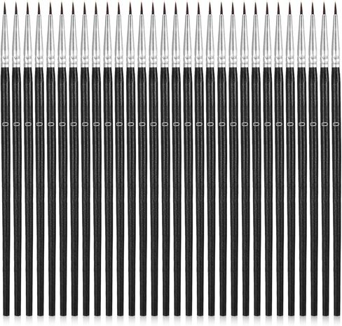 30 Pcs Fine Tip Paint Brush #0 Tiny Paint Brushes Detail Painting Brushes Miniature Thin Liner Brush for Watercolor Crafts Nail Art Oil Acrylic Face Painting Detailing in Saudi Arabia