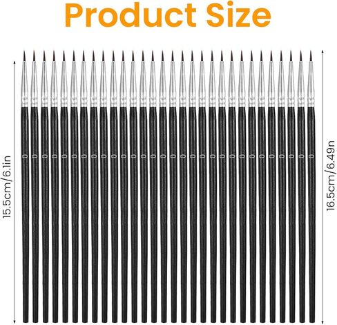 30 Pcs Fine Tip Paint Brush #0 Tiny Paint Brushes Detail Painting Brushes Miniature Thin Liner Brush for Watercolor Crafts Nail Art Oil Acrylic Face Painting Detailing in Saudi Arabia