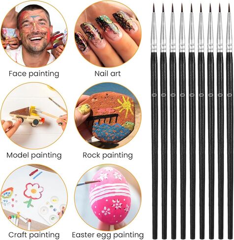 30 Pcs Fine Tip Paint Brush #0 Tiny Paint Brushes Detail Painting Brushes Miniature Thin Liner Brush for Watercolor Crafts Nail Art Oil Acrylic Face Painting Detailing in Saudi Arabia