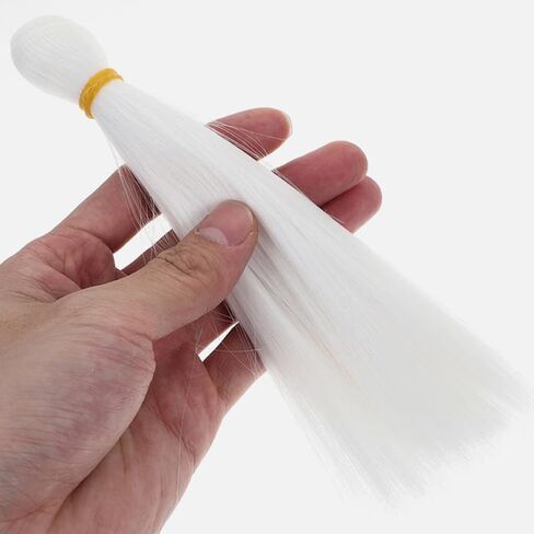 NUOBESTY 6pcs Doll Hair Wig, White Straight Fake Hair Extensions for DIY Doll Making Accessories Rerooting Crafting Party Wig Supplies in Saudi Arabia