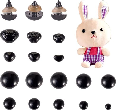 Beadthoven 260Pcs 16 Styles Resin Safety Eyes and Noses Black Stuffed Animal Eyes Kawaii Eyes and Noses Craft Dolls Eyes for Teddy Bear Amigurumi Craft Puppet Crochet Plush Animal Making in Saudi Arabia