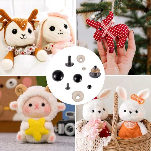 Beadthoven 260Pcs 16 Styles Resin Safety Eyes and Noses Black Stuffed Animal Eyes Kawaii Eyes and Noses Craft Dolls Eyes for Teddy Bear Amigurumi Craft Puppet Crochet Plush Animal Making in Saudi Arabia