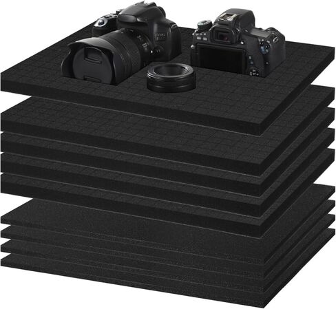 8 Pcs Pick Apart Foam Inserts, 12 x 12inch Pick and Pluck Foam Pads 0.4 & 0.8inch Thick, Shockproof Resilient Foam Inserts Linings for Customized Organization & Protection (16-inch) in Saudi Arabia