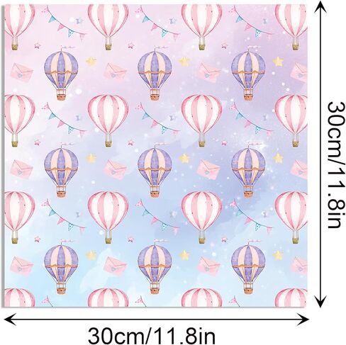 24 PCS Unicorn Scrapbook Paper Pad, Hot Air Balloon Rainbow Pattern Double Sided Decorative Paper for DIY Handmade Art Card Making, Scrapbook Album Decoration, Party Decor Supplies in Saudi Arabia
