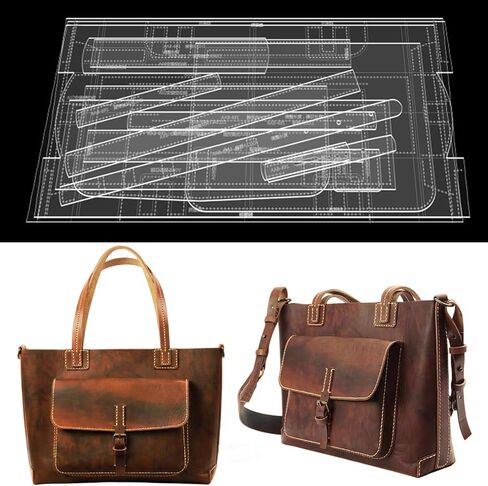 RIVEENY Leather Purse Templates for Women Tote Bag,Acrylic Leather Patterns Templates for Women's Handbags Large Shoulder bag in Saudi Arabia