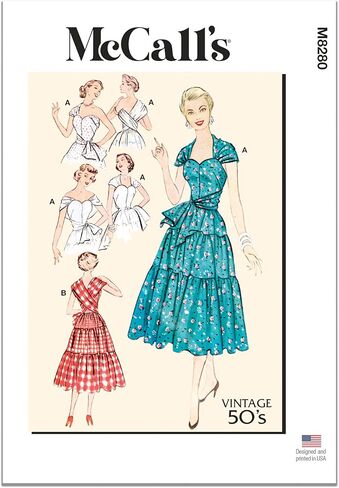 McCalls M8280F5 Misses' Dresses Sewing Pattern Kit, Design Code M8280, Sizes 16-18-20-22-24 in Saudi Arabia