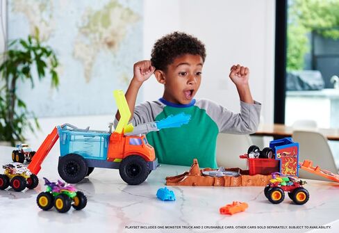 Hot Wheels Monster Trucks Color Shifters 5 Alarm Rescue with Color Shifter Truck, 2 Demolition Cars and 1 Trailer in Saudi Arabia