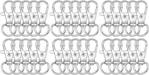 30 Pieces Lobster Claw Clasps Swivel Snap Key Chain Rings(Silver) in Saudi Arabia